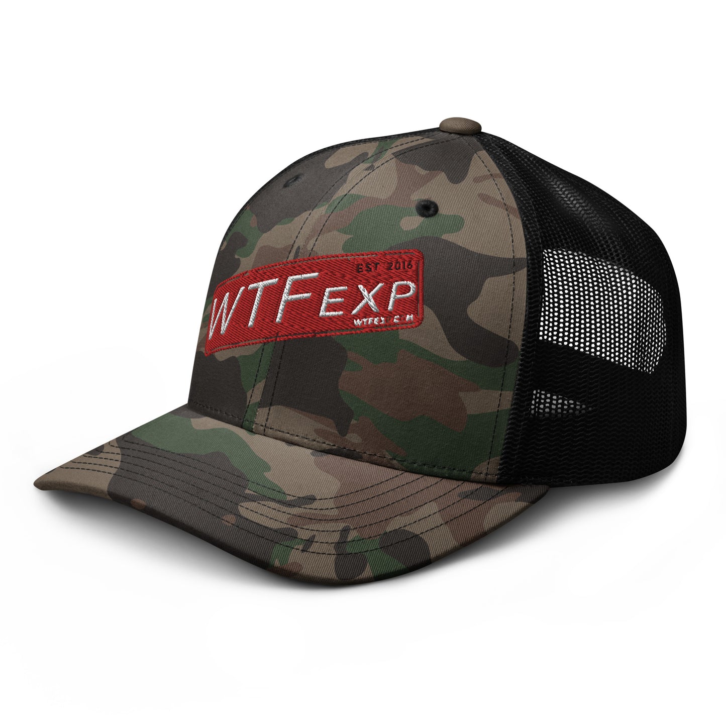 WTF Camo trucker hat