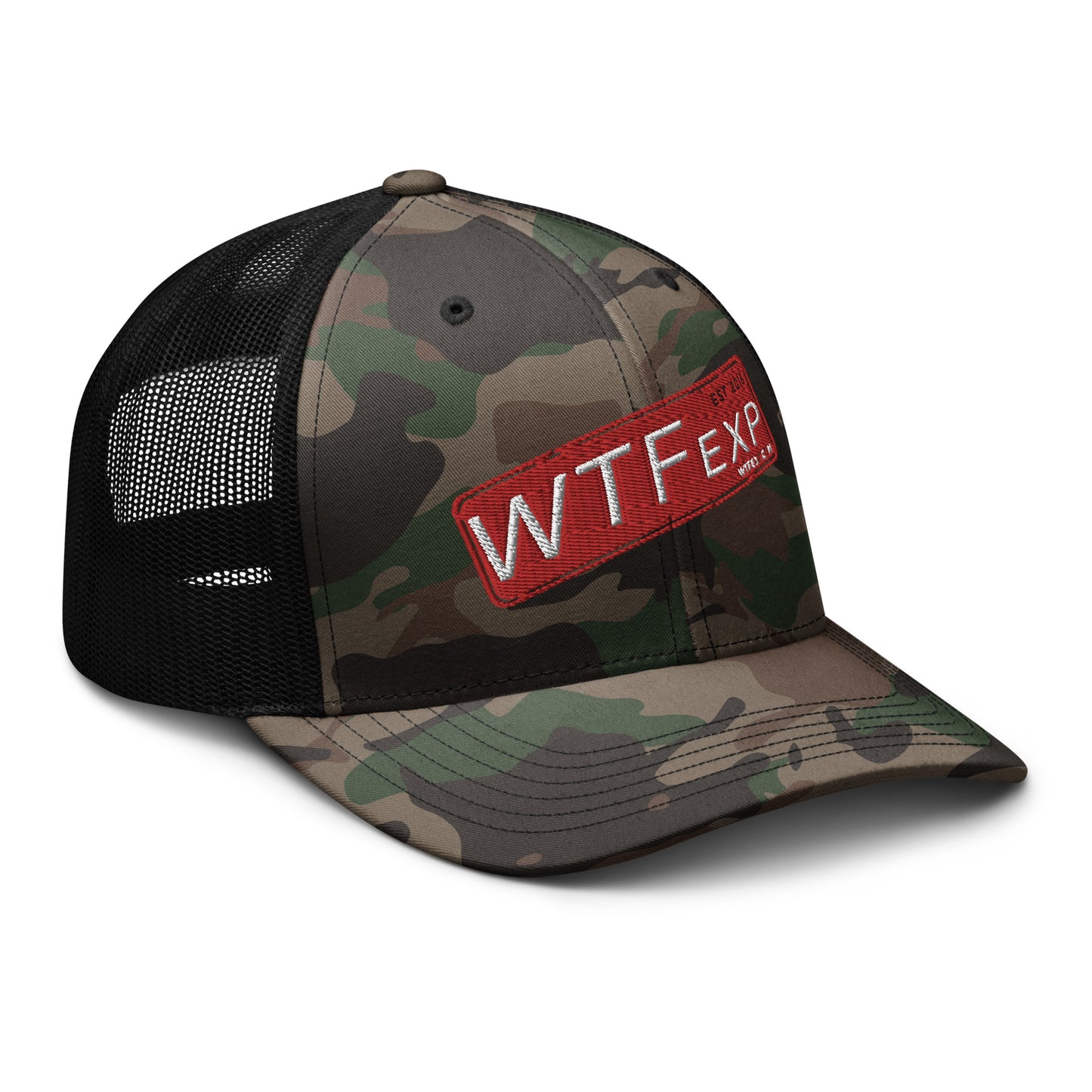 WTF Camo trucker hat